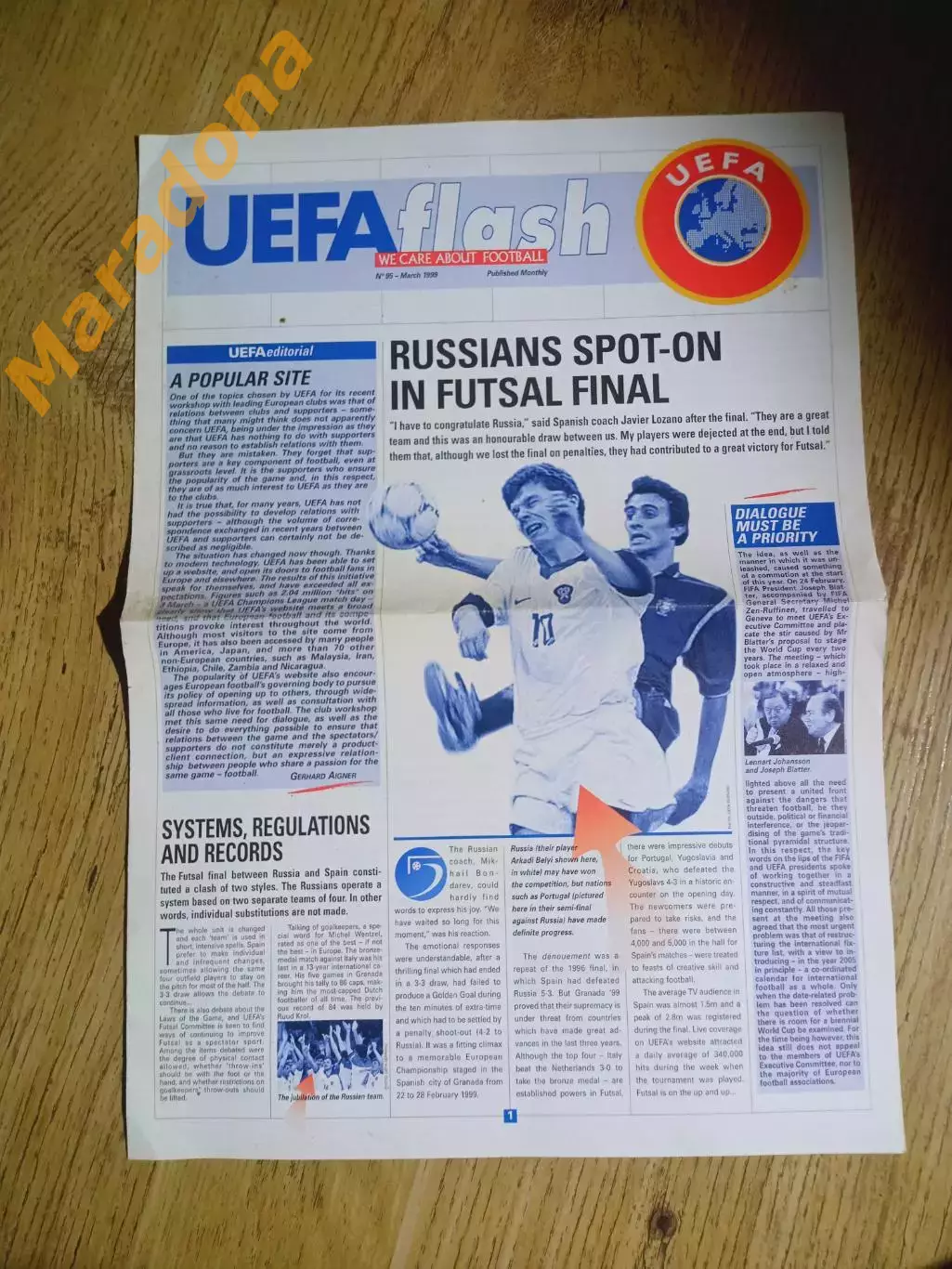 _ UEFA FLASH/УЕФА Флэш №95 1999 Россия-Испания Финал чемпионатп Европы Гранада