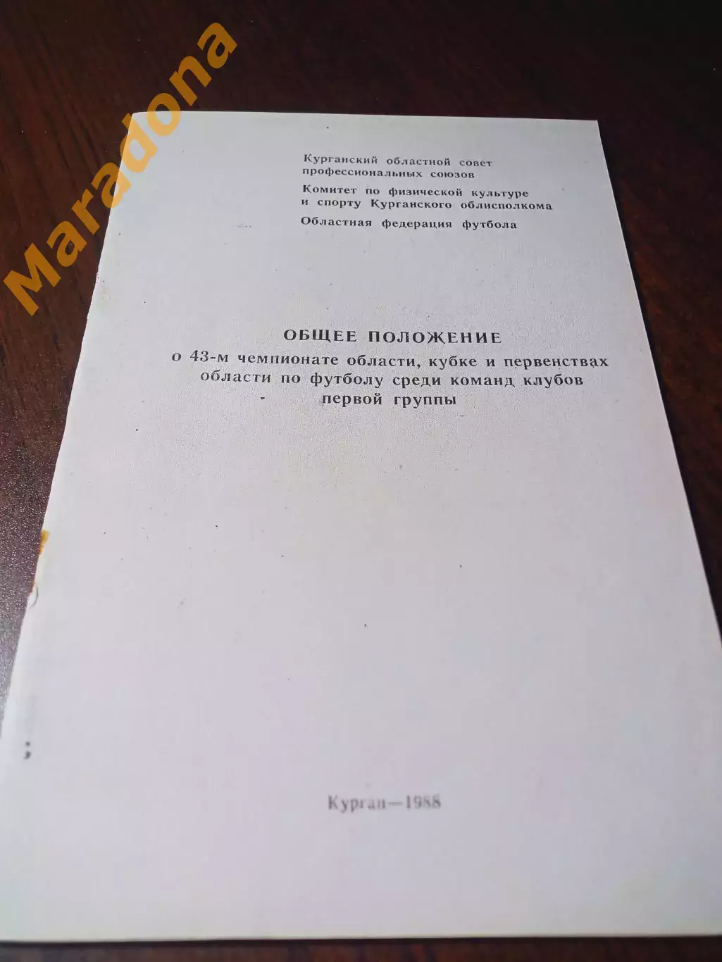 _ Курган 1988 общее положение