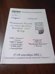 _ ВЛ 2 тур Тюмень 2002/2003 ВИЗ Екатеринбург Полигран Внуково Москва УПИ Щелково