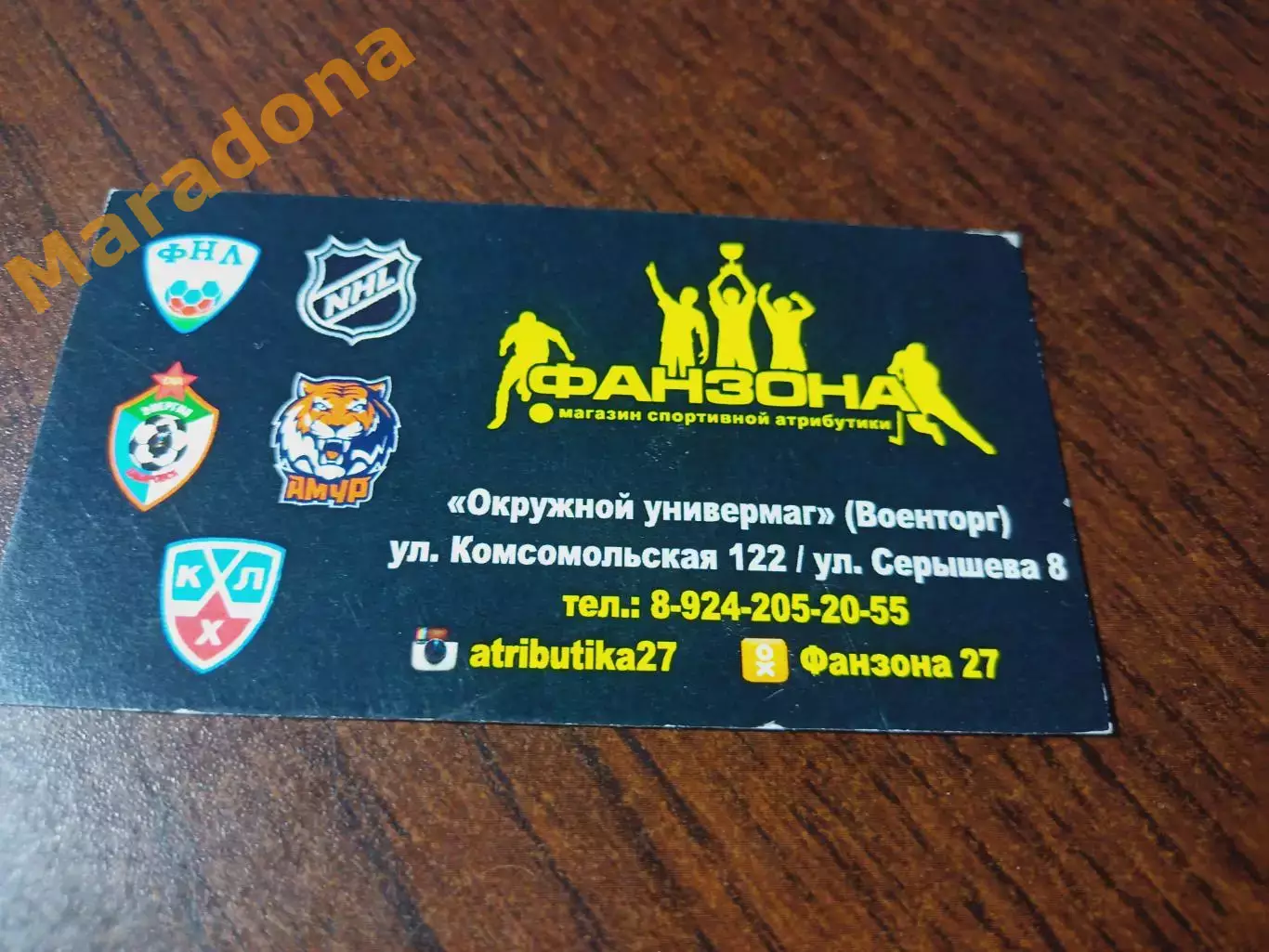 _ визитка Фанзона Хабаровск