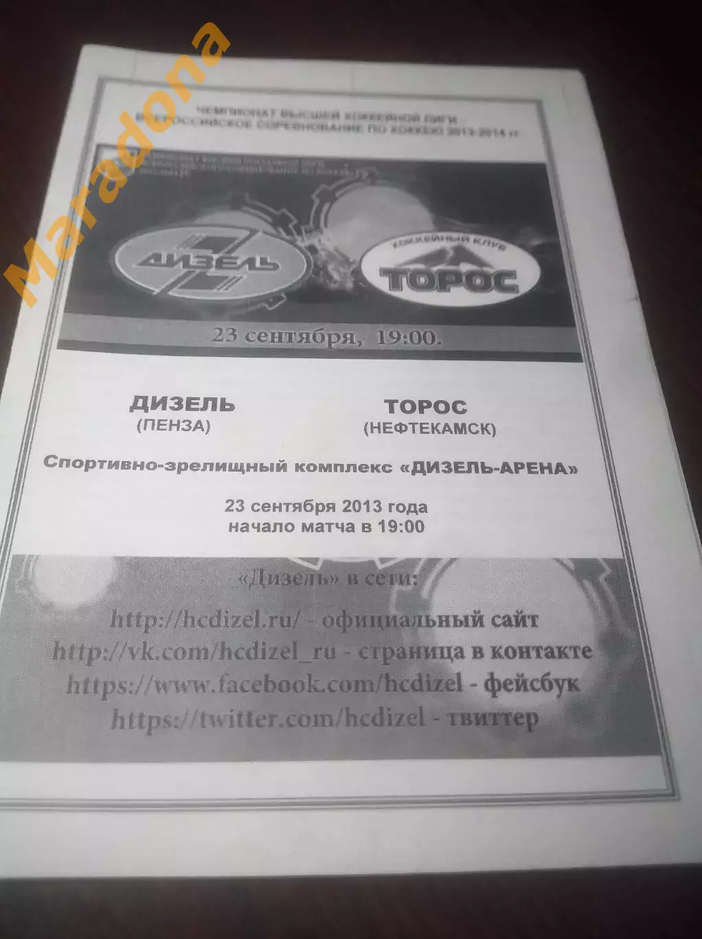 _ Дизель Пенза - Торос Нефтекамск 2013/2014
