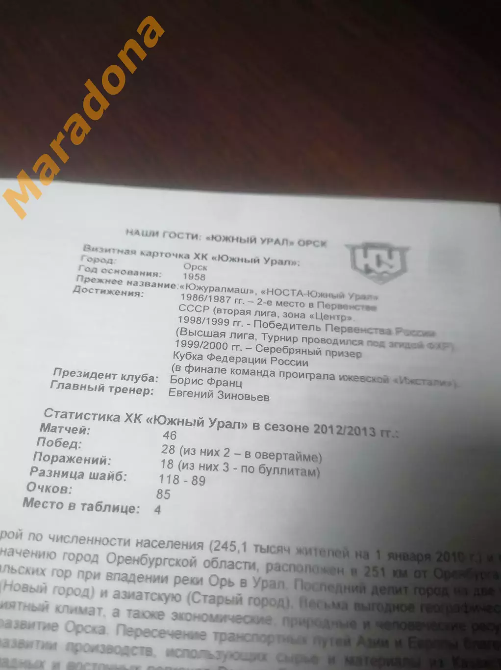 _ Ижсталь Ижевск - Южный Урал Орск 2012/2013 1