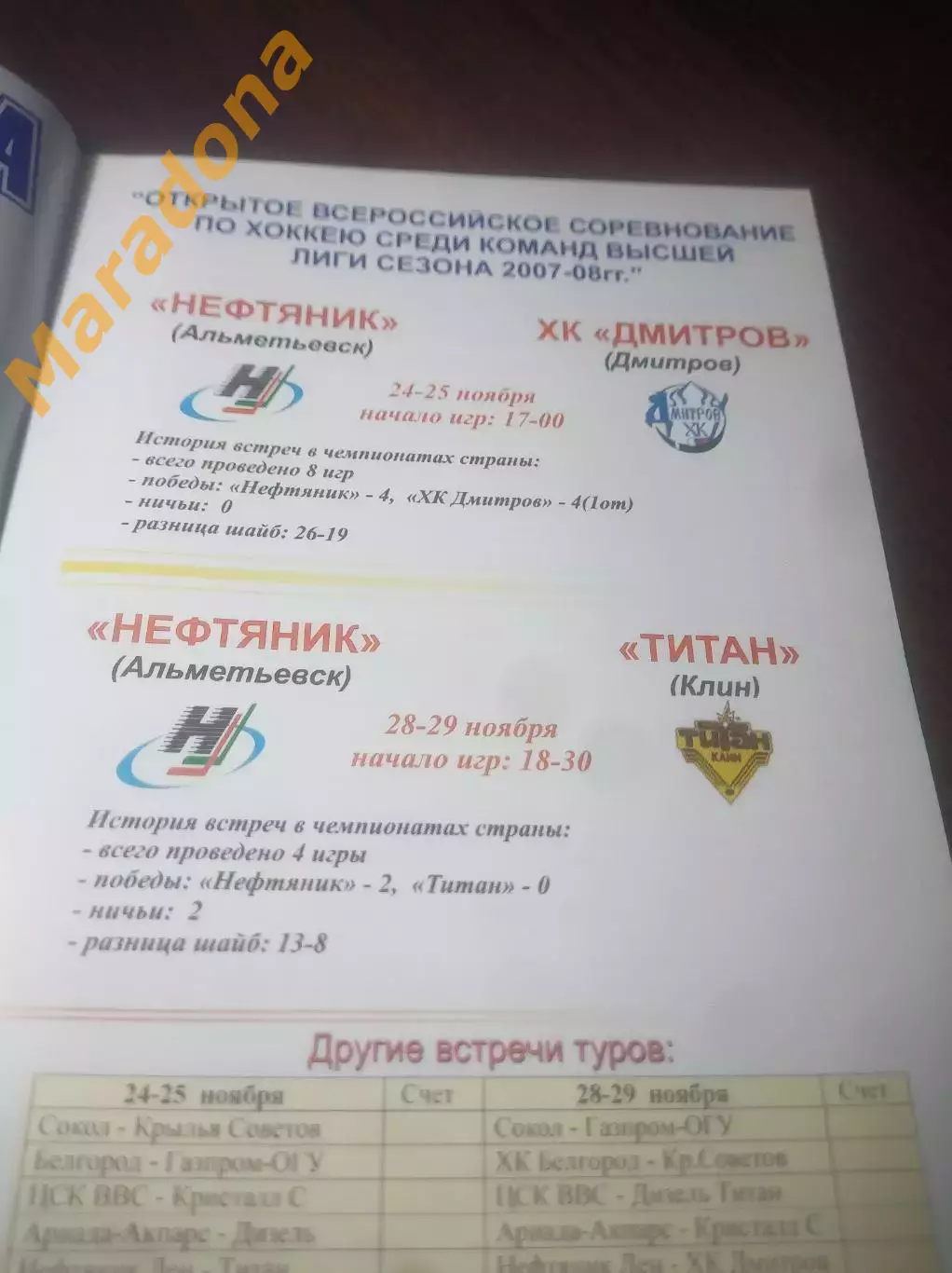 _ Нефтяник Альметьевск - Дмитров + Титан Клин 2007/2008 1
