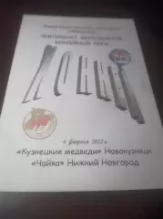 _ Кузнецкие медведи Новокузнецк - Чайка Нижний Новгород 2011/2012 со скрепками