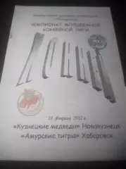 _ Кузнецкие медведи Новокузнецк-Амурские тигры Хабаровск 2011/2012 со скрепками