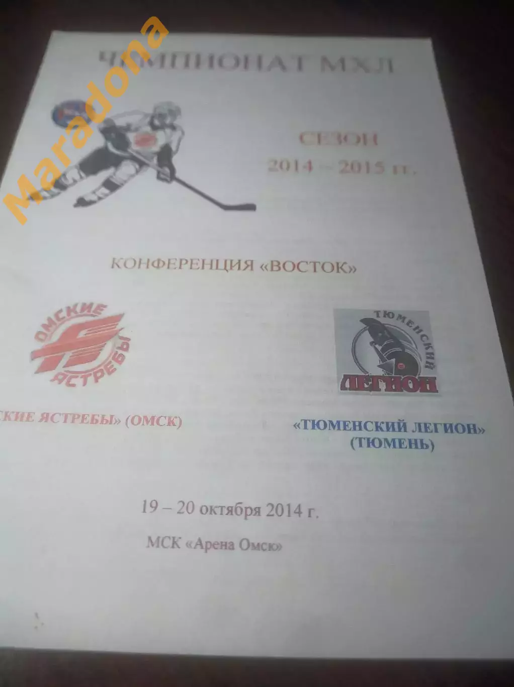 _ Омские Ястребы Омск - Тюменский Легион Тюмень - 2014/2015