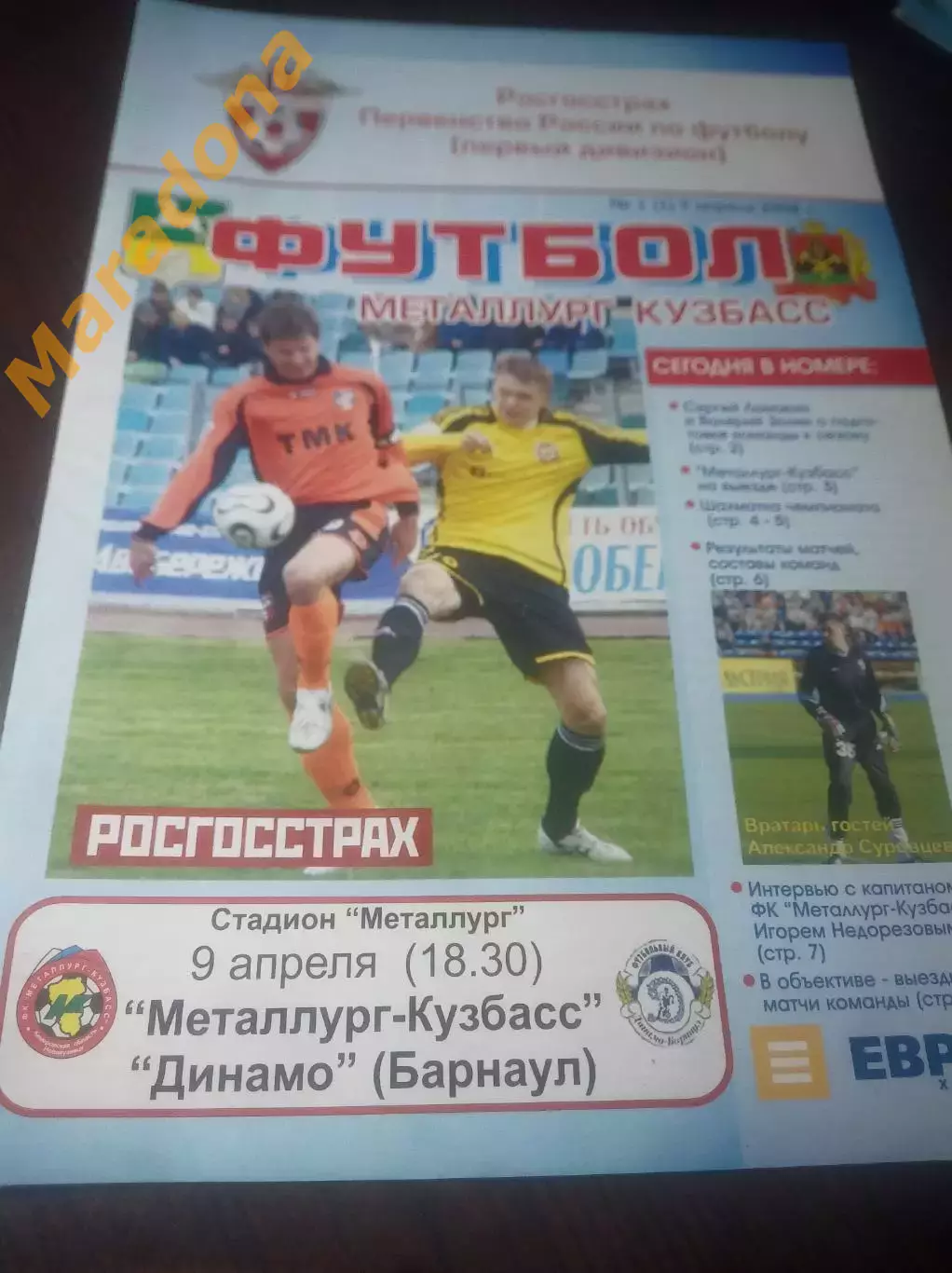 _ Металлург Кузбасс Новокузнецк - Динамо Барнаул 2008