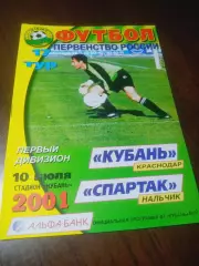 _ Кубань Краснодар - Спартак Нальчик 2001
