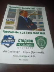 _ Оренбург - Терек Грозный 2017