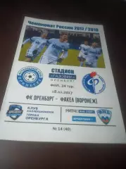 _ Оренбург - Факел Воронеж 2017