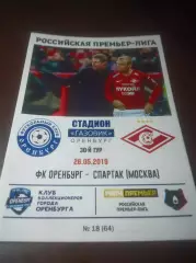 _ Оренбург - Спартак Москва 2019