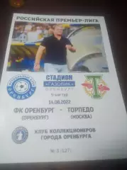 _ Оренбург - Торпедо Москва 2022