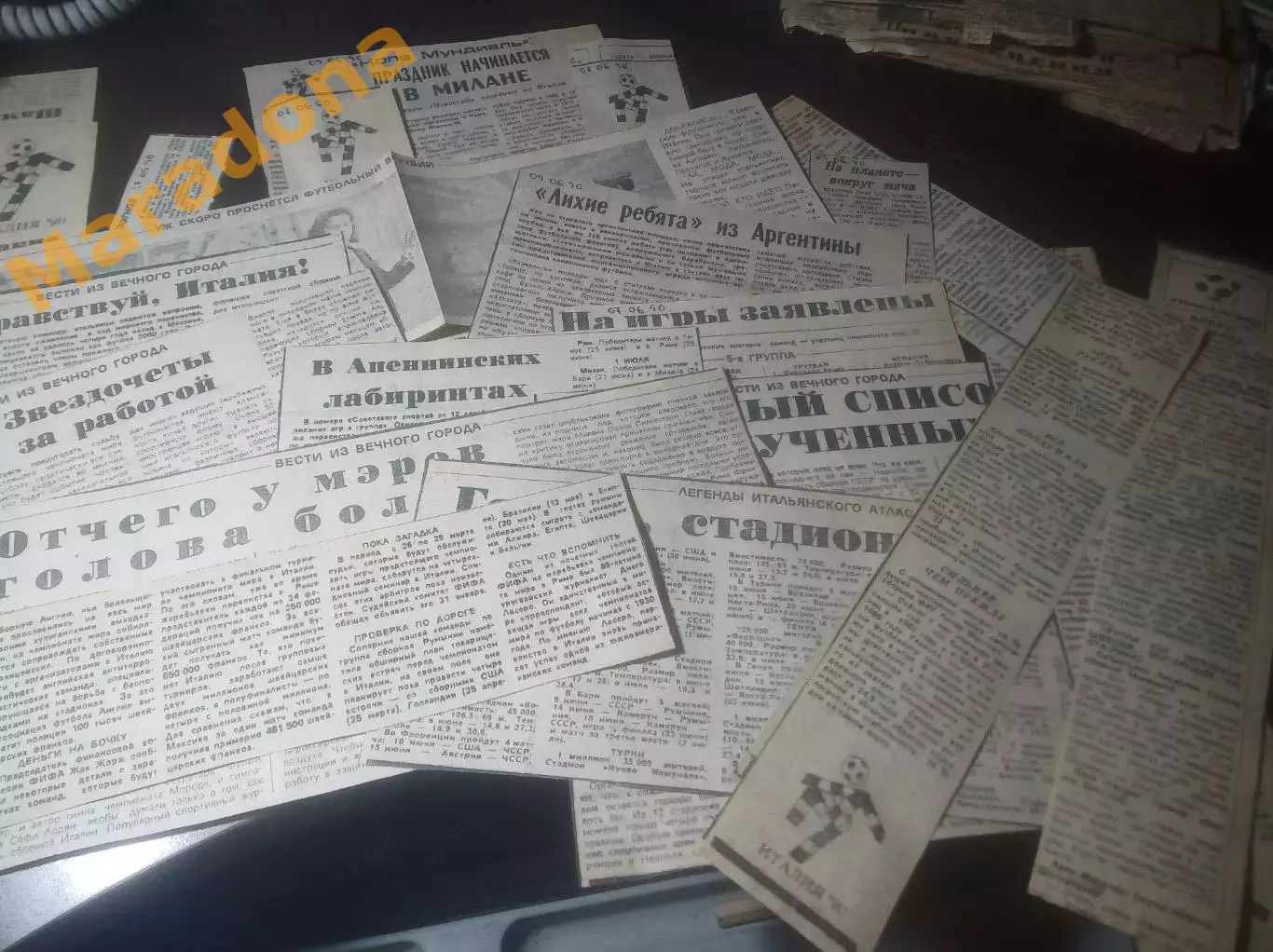 _ вырезки из газет Чемпионат мира Италия 1990