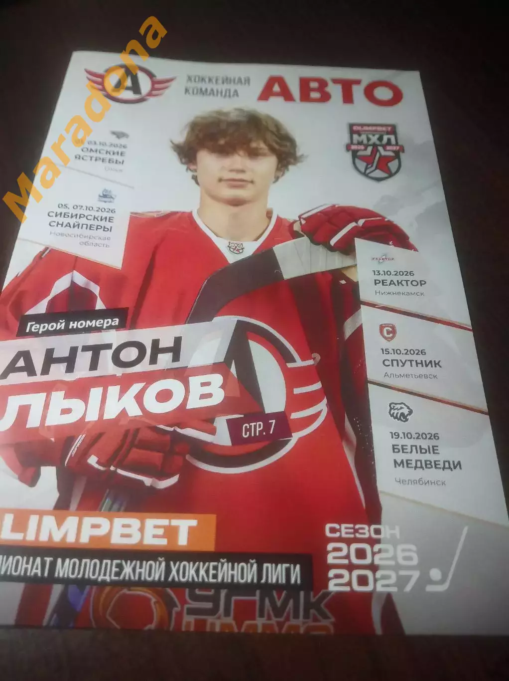 Авто Екат-Омск+Новосибирск+Реактор+Спутник Альмет+Медведи Челябинск 2026/2027