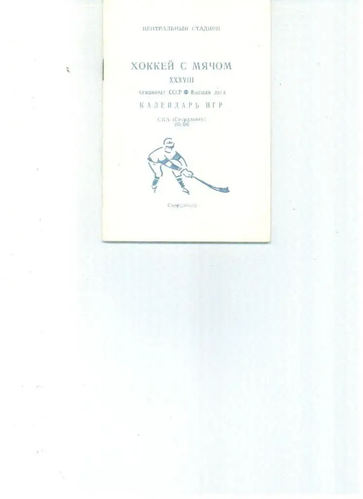 Хоккей с мячом СКА Свердловск 1985/1986 Екатеринбург
