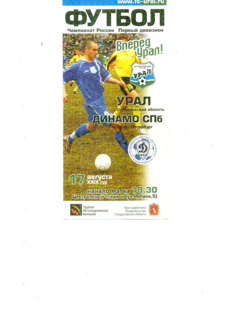 Урал Екатеринбург - Динамо Спб 2003
