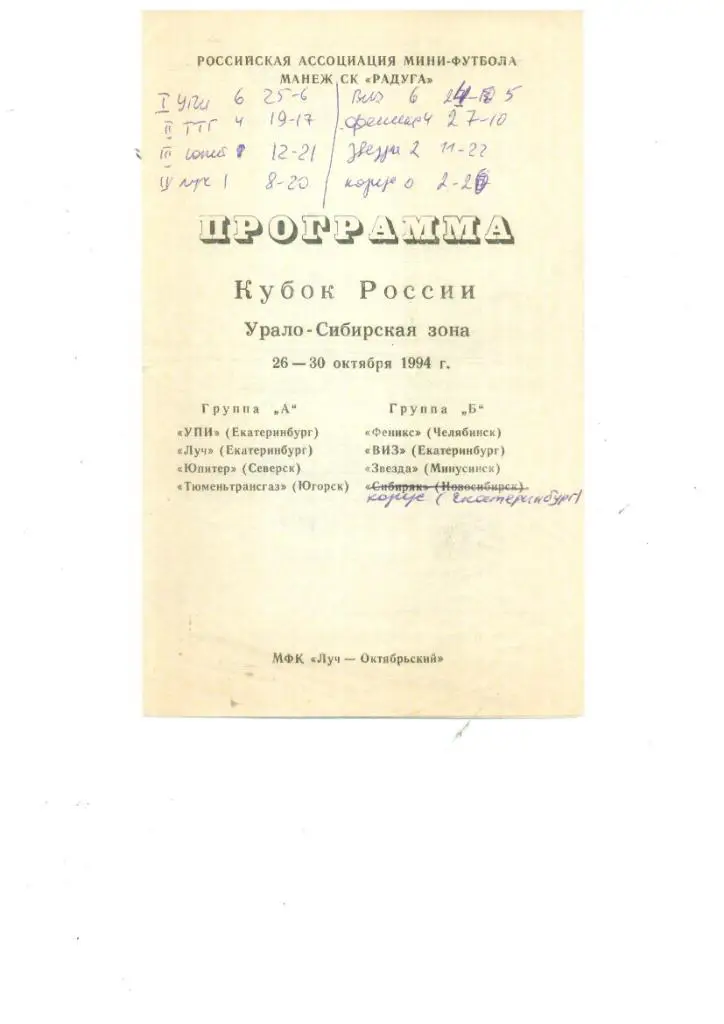 Екатеринбург 1994 Екатеринбург ВИЗ Челябинск Северск Югорск Минусинск Новосиб