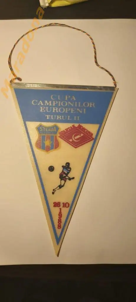 * Вымпел матчевый Стяуа Румыния-Спартак Москва 1988 Кубок Европейских Чемпионов