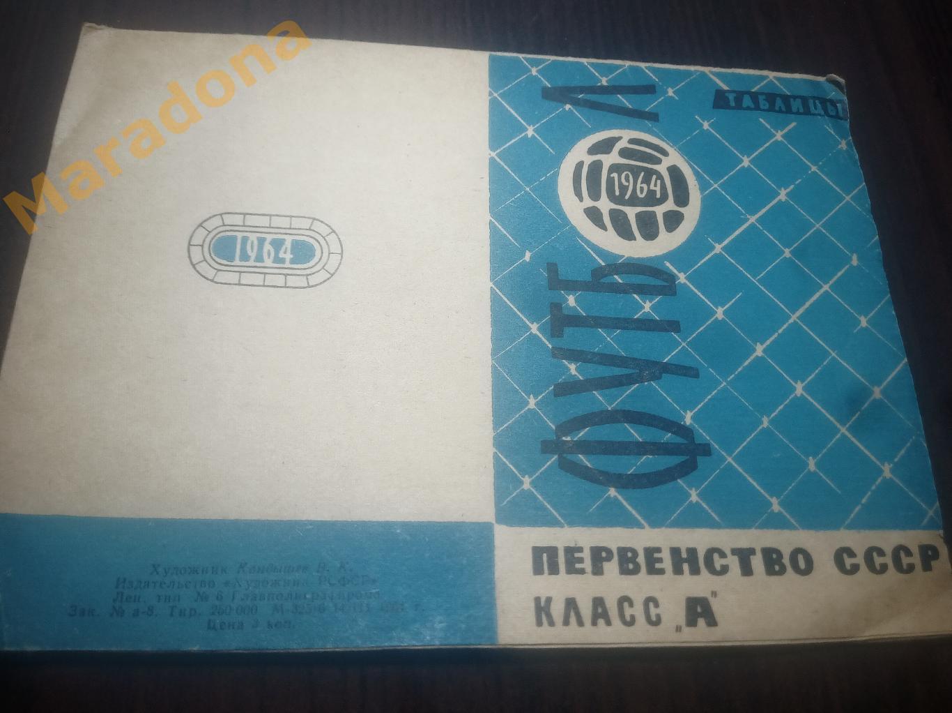 Футбол 1964 Первенство СССР класс А таблицы