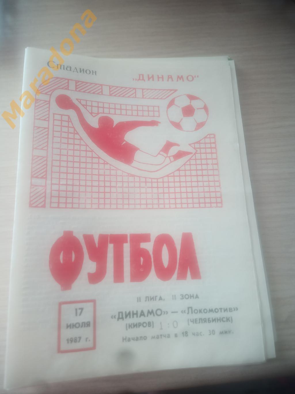 Динамо Киров - Локомотив Челябинск 1987