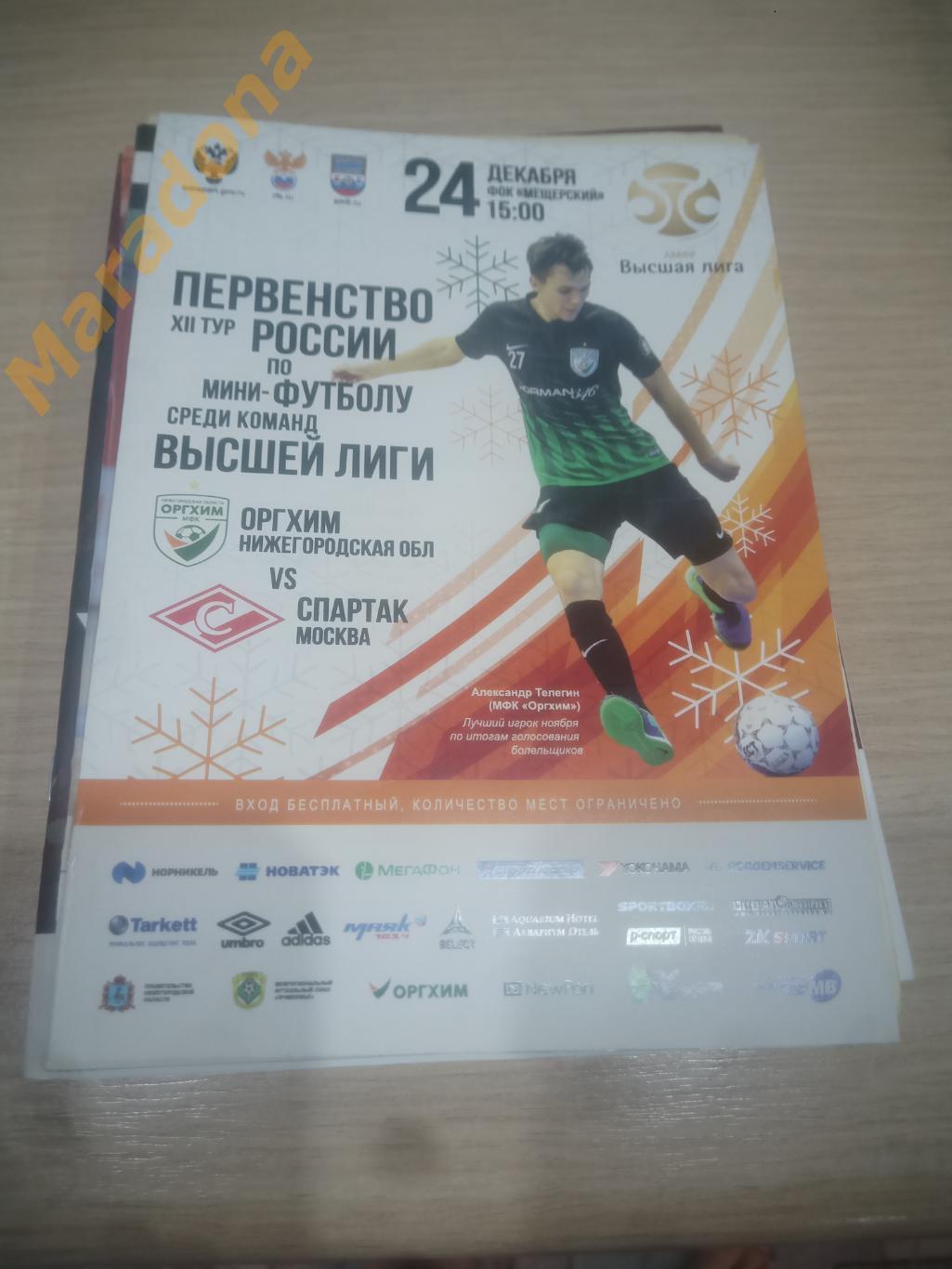 Оргхим Нижний Новгород - Спартак Москва 2017