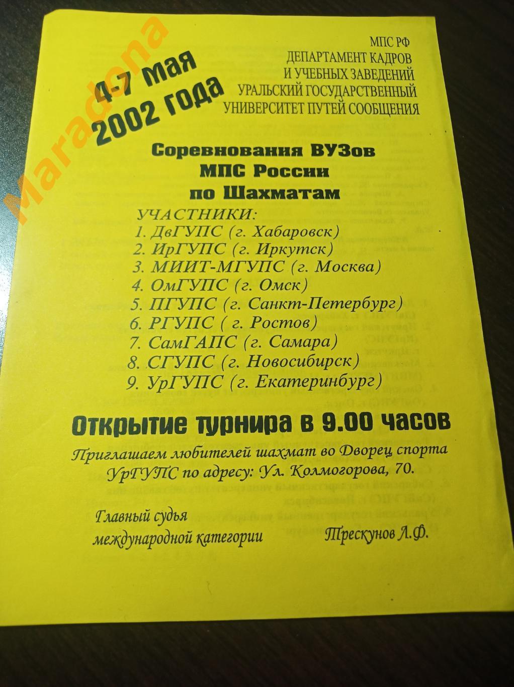 Шахматы 2002 Екатеринбург Хабаровск Иркутск Москва Ростов Самара Новосиб Питер