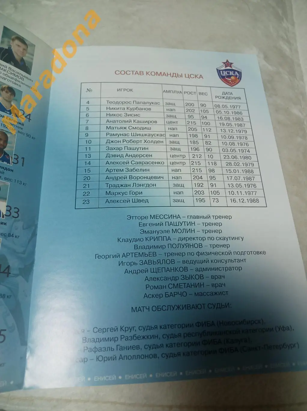 Енисей Красноярск - ЦСКА Москва 2007/2008 1