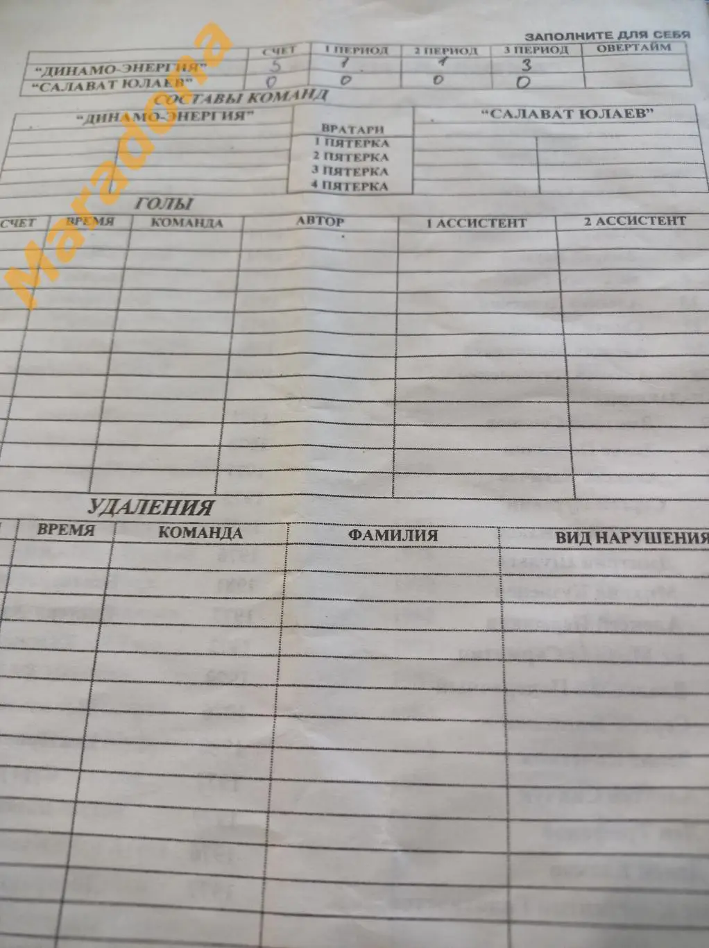 Динамо-Энергия Екатеринбург - Салават Юлаев Уфа 2000/2001 2