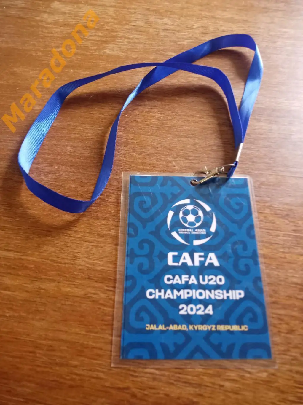 Бейдж с ремешком на Молодежный Чемпионат CAFA-2024 Джалал-Абад Киргизия