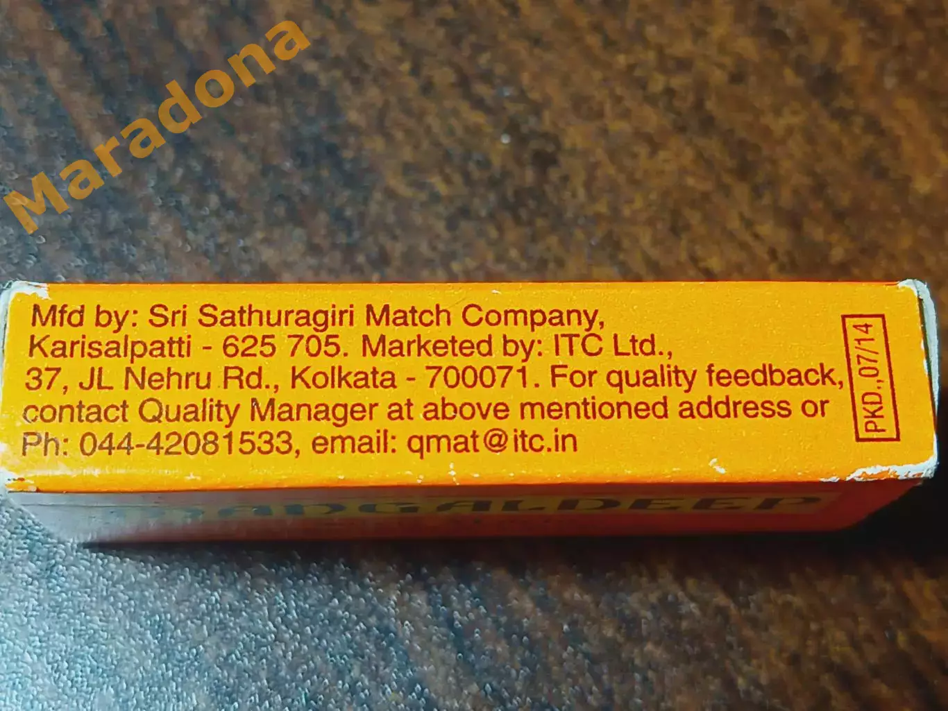 Спичечный коробок Мангалдип Индия 2