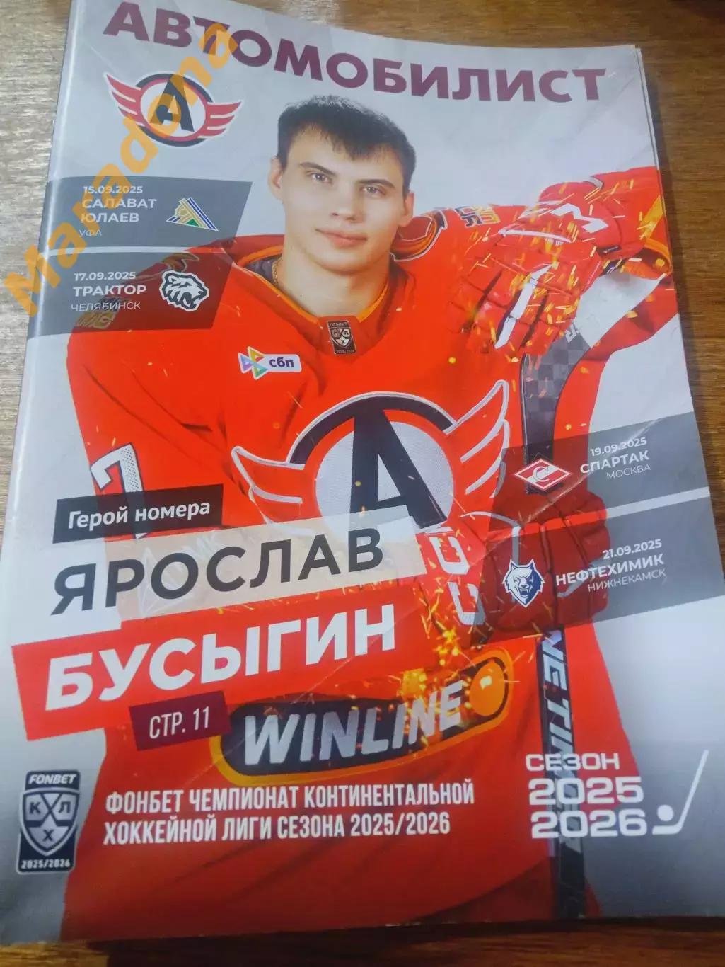 Автомобилист - Салават Трактор Спартак Нефтехимик 2025/2026 залом обложки