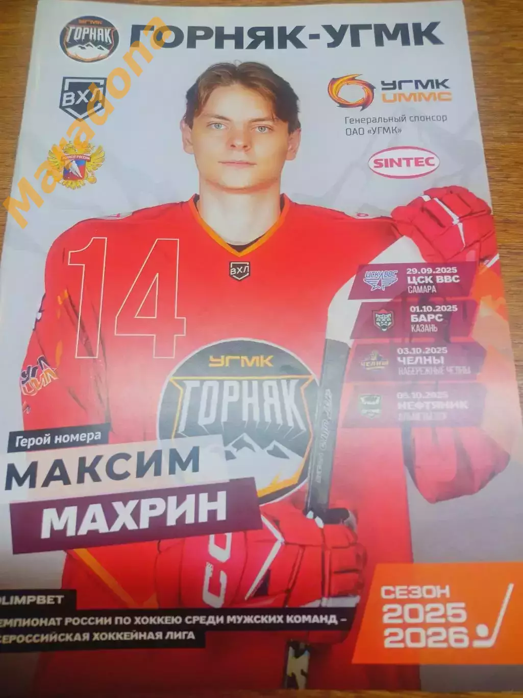 Горняк-УГМК Верхняя Пышма - ЦСК ВВС Барс Казань Челны Нефтяник 2025/2026