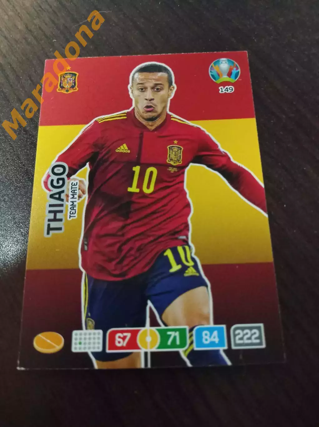 Карточка PANINI Adrenalin XL Тьяго Алькантара Испания ЕВРО 2020 № 149