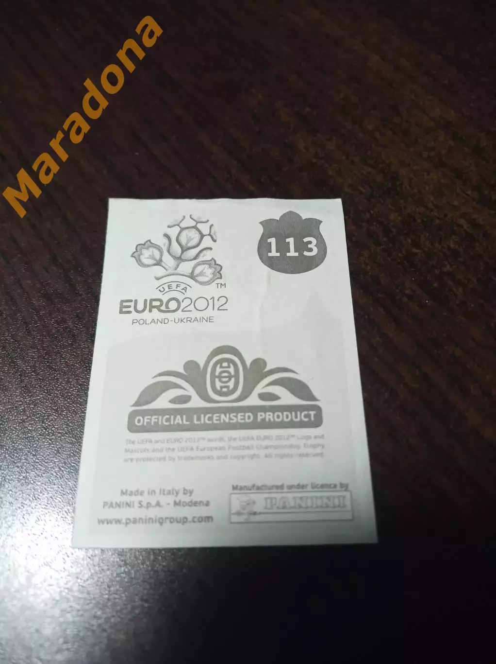 Наклейка Игорь Акинфеев ЕВРО 2012 сборная России #113 1