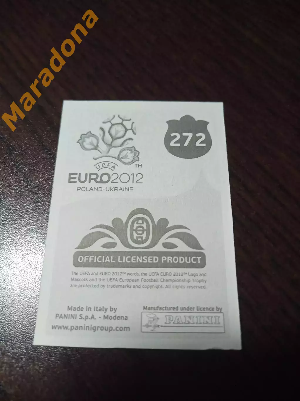 Наклейка Нани ЕВРО 2012 сборная Португалии #272 1