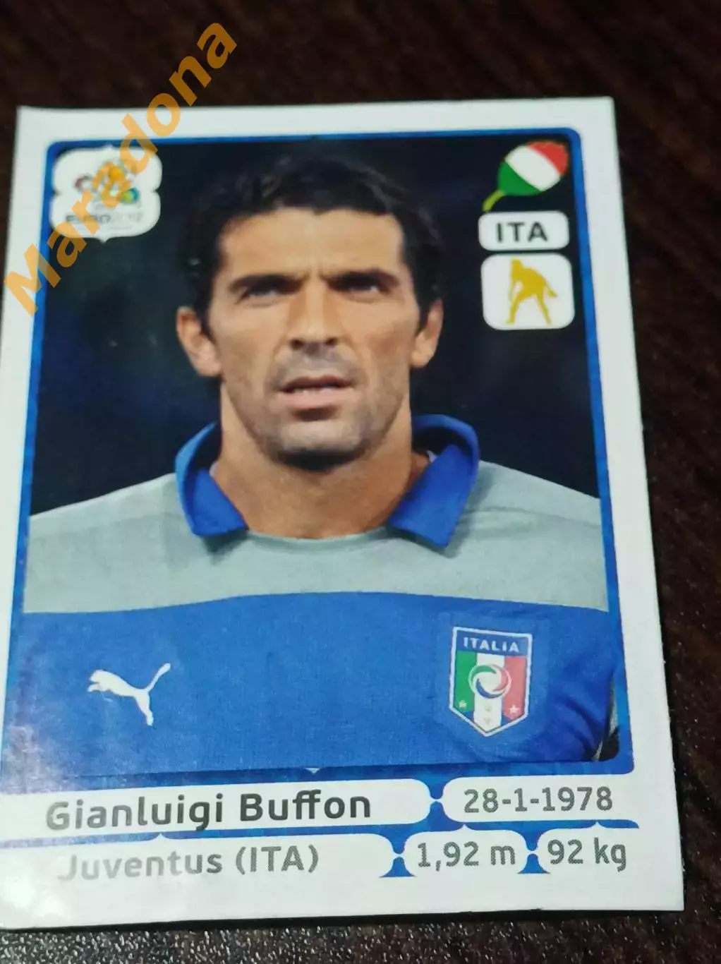 Наклейка Джанлуиджи Буффон ЕВРО 2012 сборная Италии #316