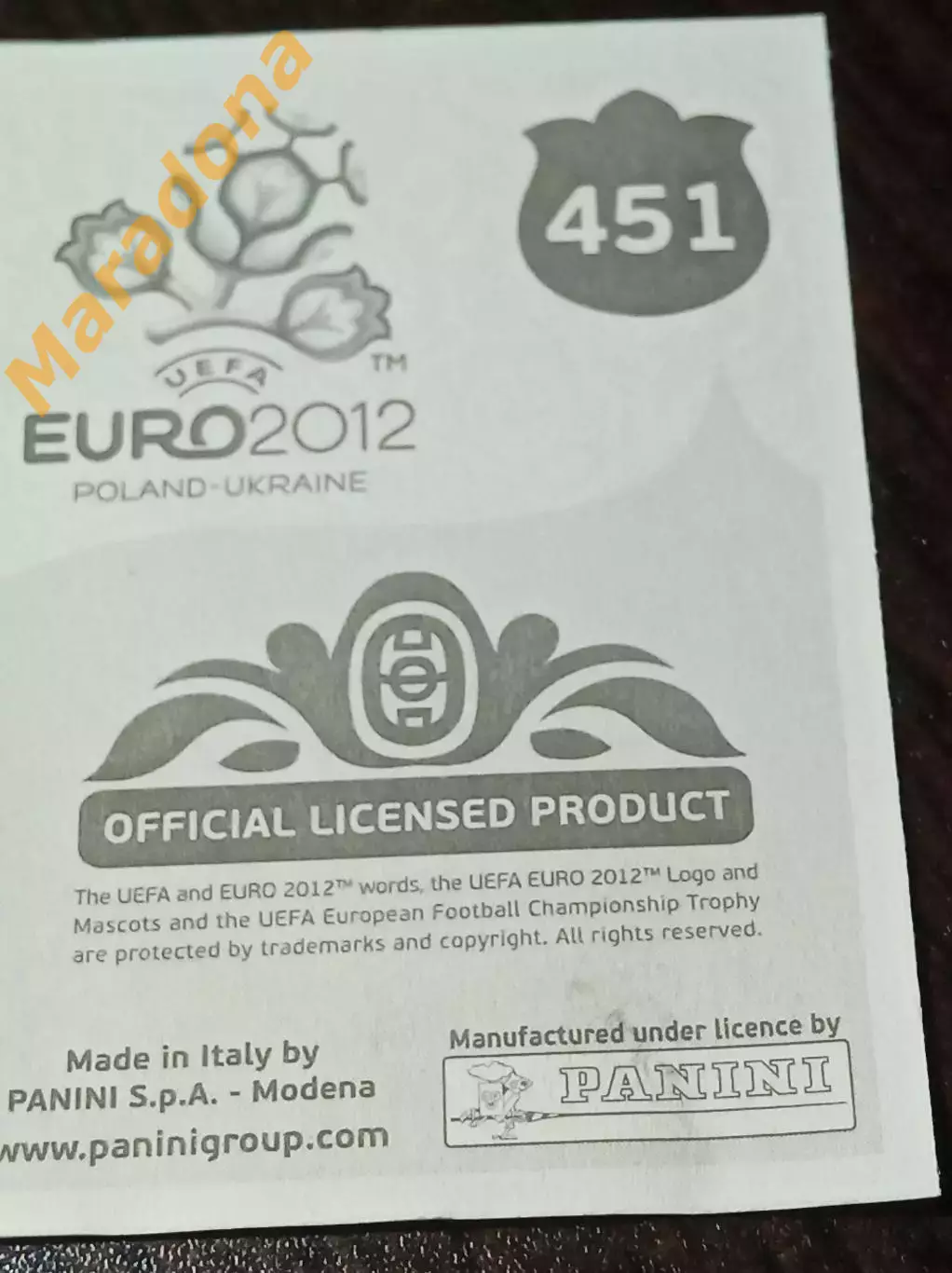 Наклейка Златан Ибрагимович ЕВРО 2012 сборная Швеция #451 1