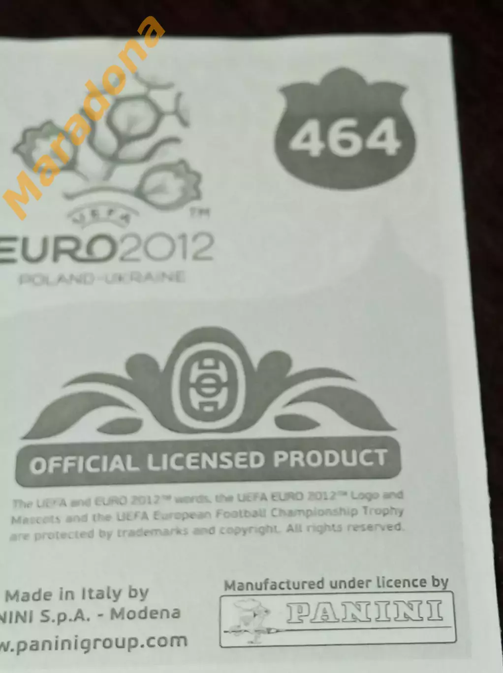 Наклейка Эрик Абидаль ЕВРО 2012 сборная Франции #464 1