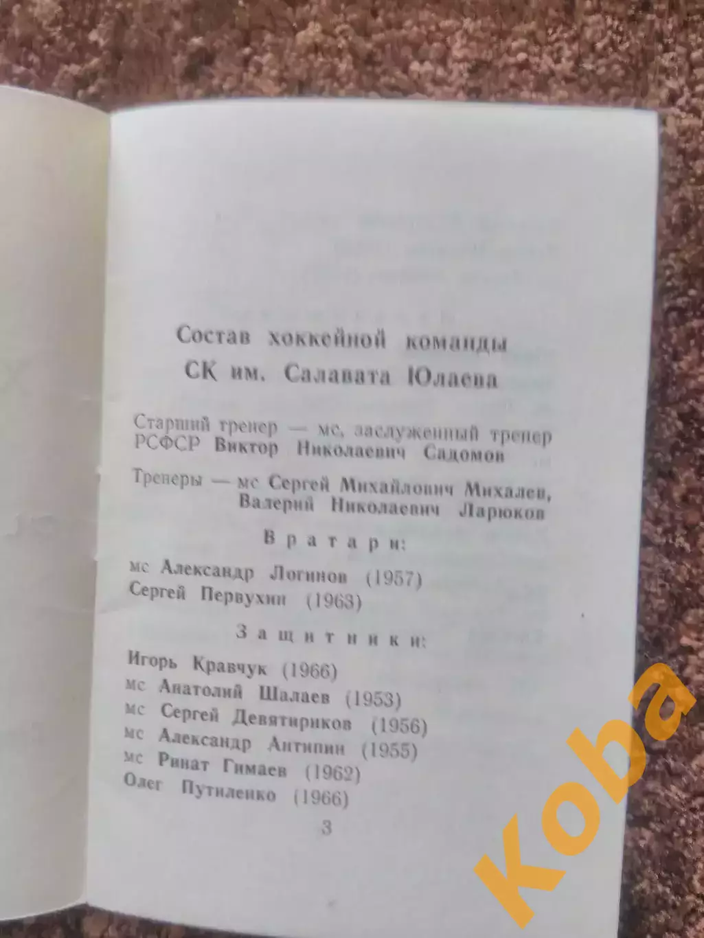 Хоккей 1984 1985 Уфа Салават Юлаев 2
