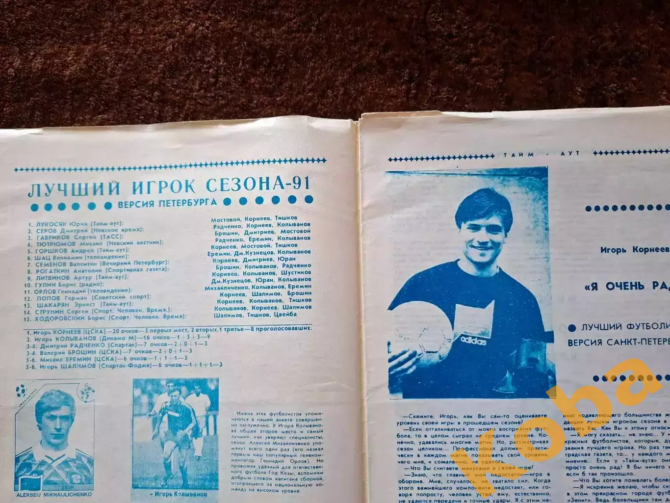 ЦСКА Садырин Корнеев Яшин Пеле Футбол Тайм - аут 1991 № 5 3