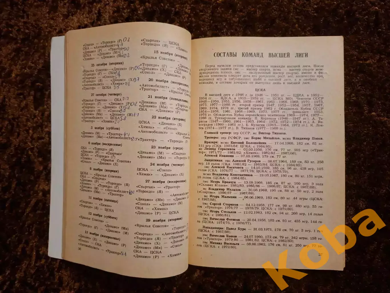 Хоккей 1988 1989 Московская правда 1