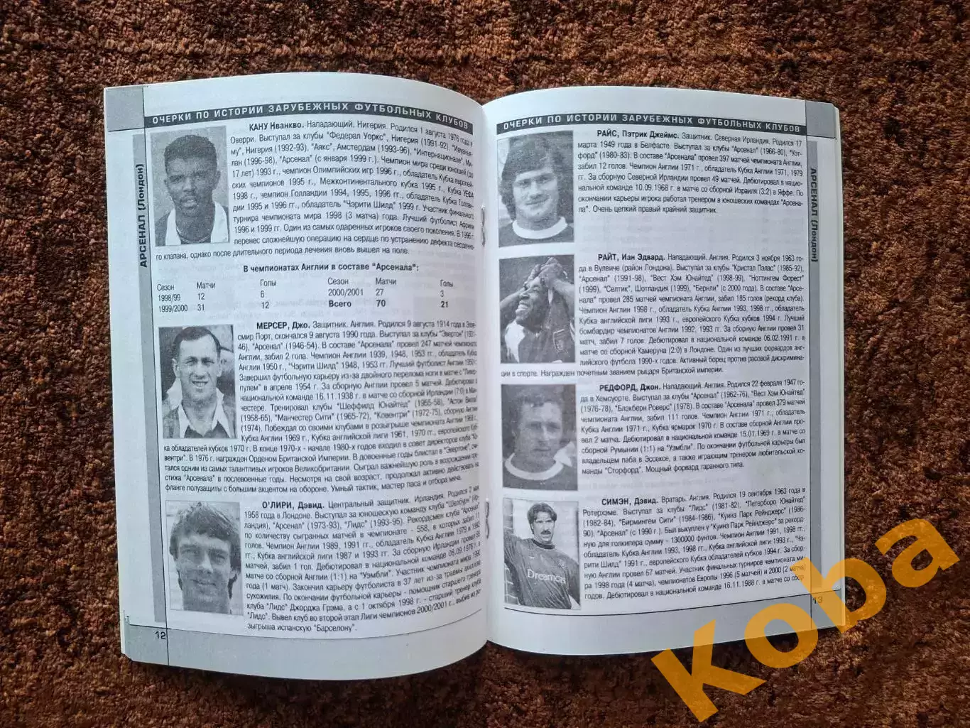 Арсенал Лондон Англия Венгер Анри Бергкамп Симэн Адамс Дженнингс Кану Райт 2001 1