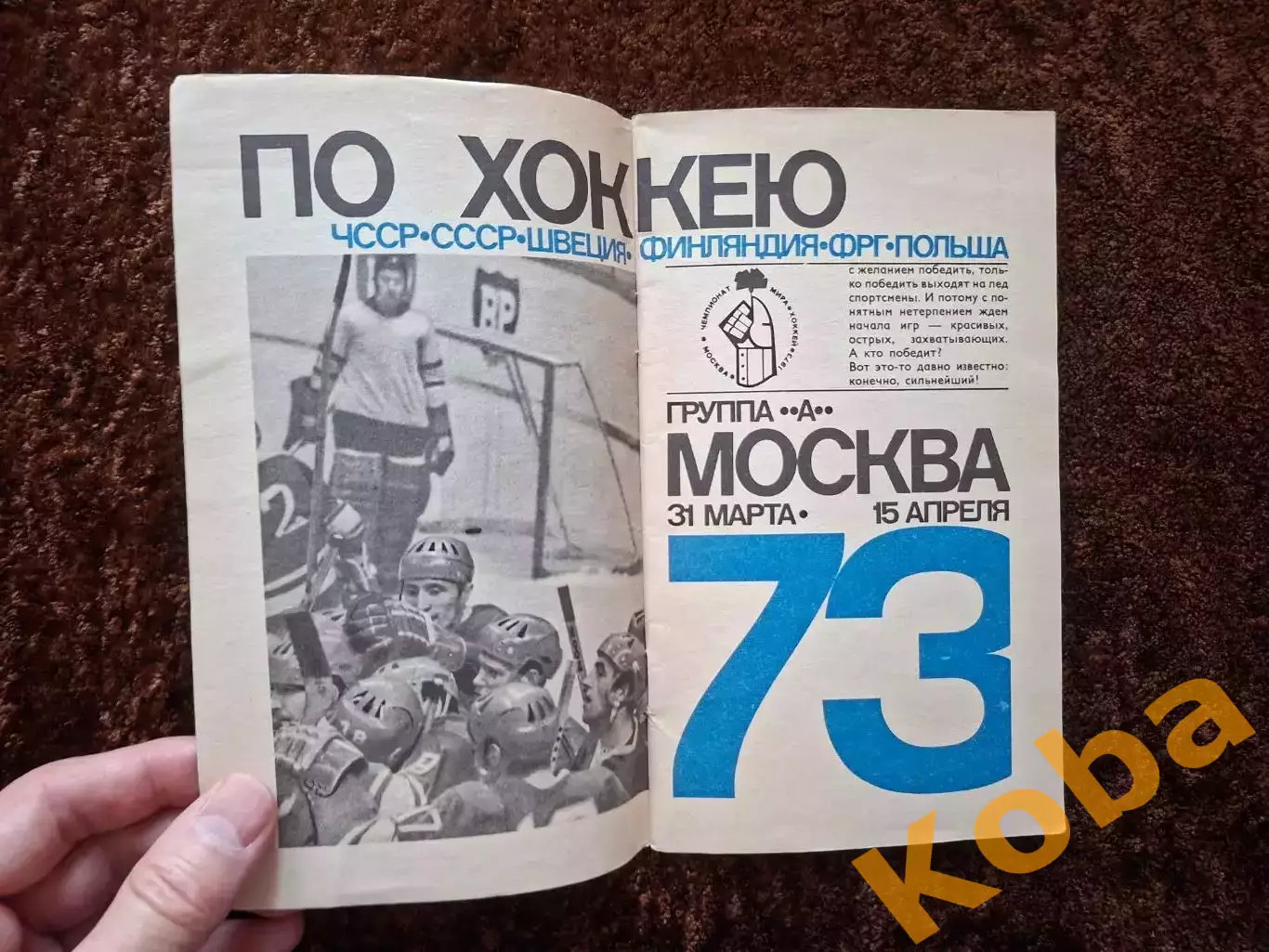 Чемпионат Мира и Европы по хоккею 1973 Москва СССР Вид 2 1