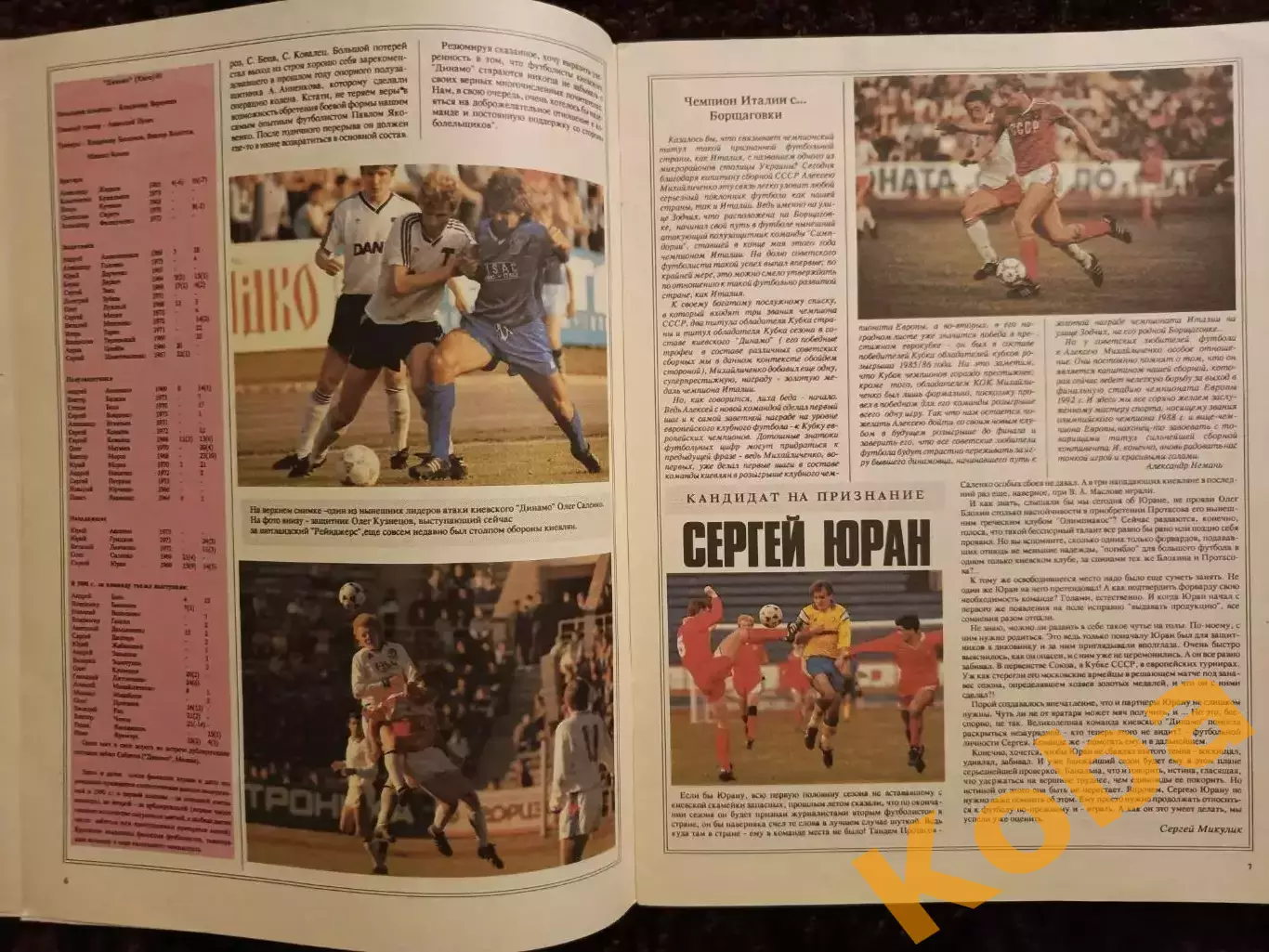 Динамо Москва 1991 Футбол Добровольский Юран Бородюк Перетурин Киев Минск 7