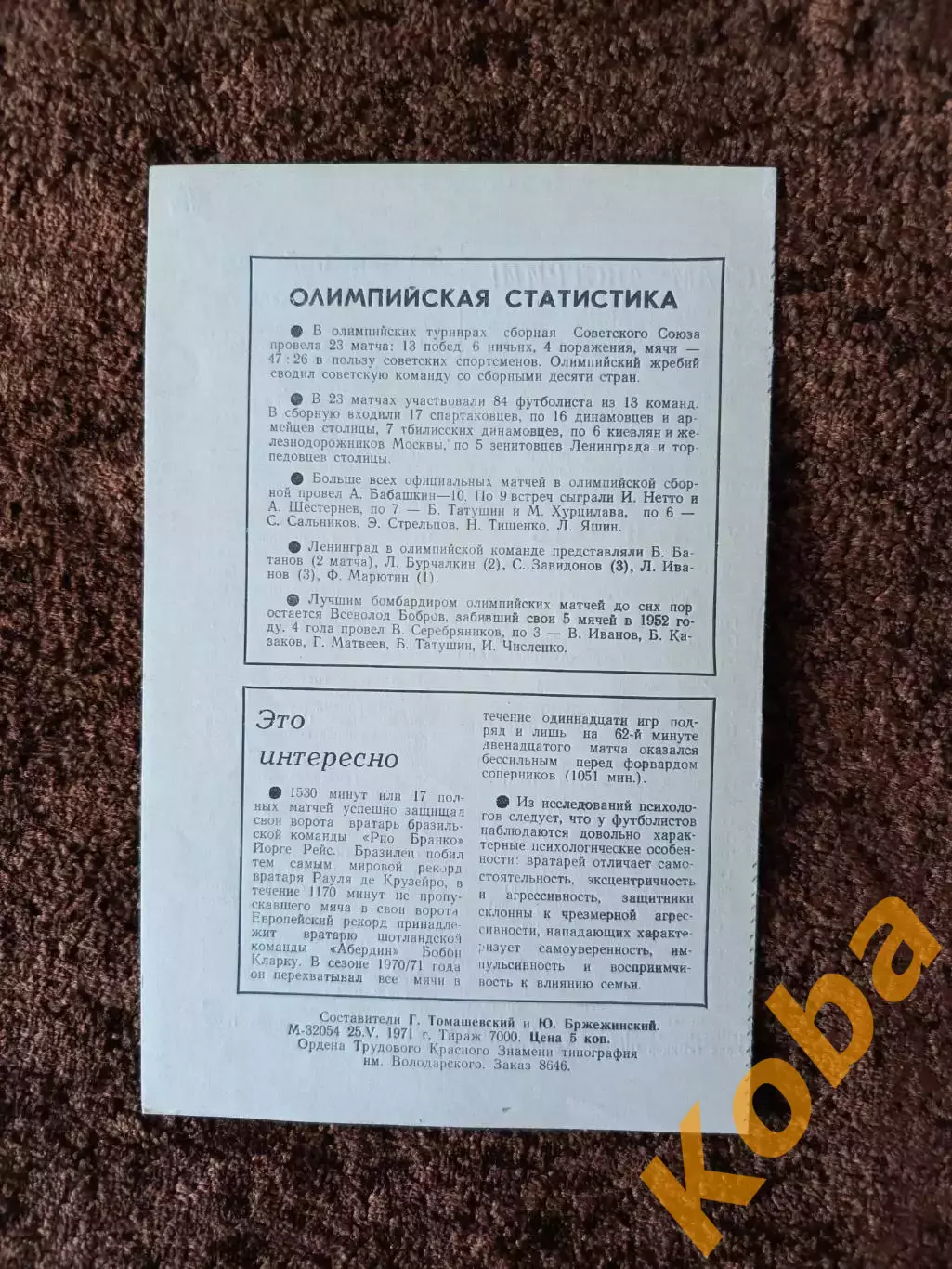 СССР - Австрия 1971 2