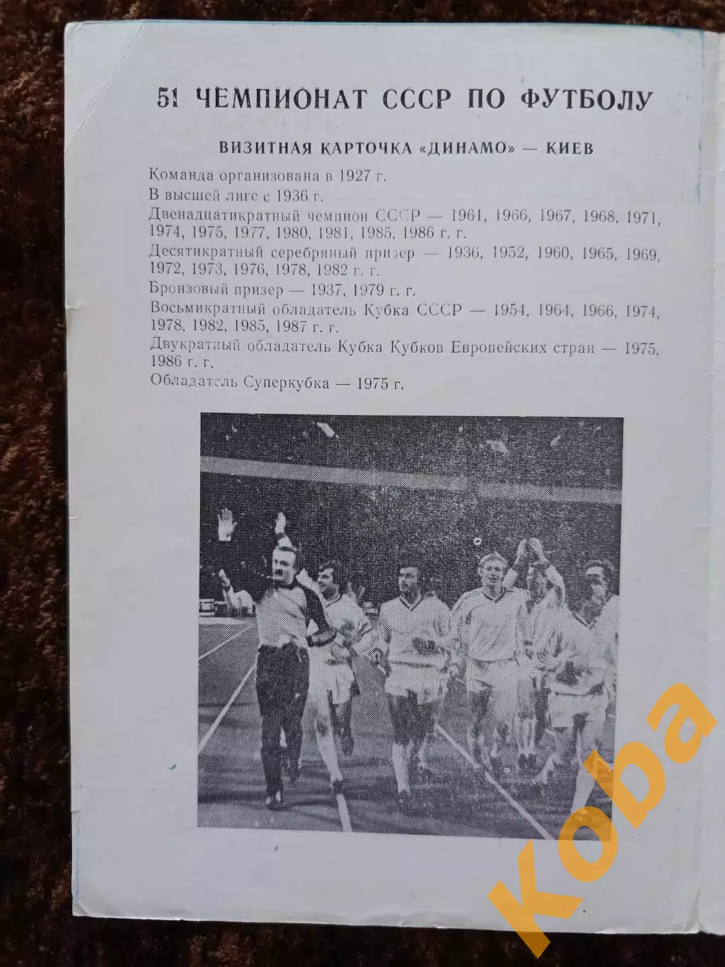 Динамо Киев 1988 Чемпионат СССР Футбол 1