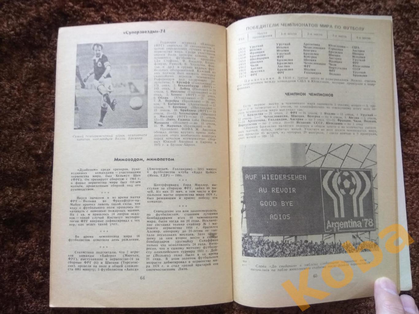 Футбол 1975 Москва Лужники календарь справочник 3