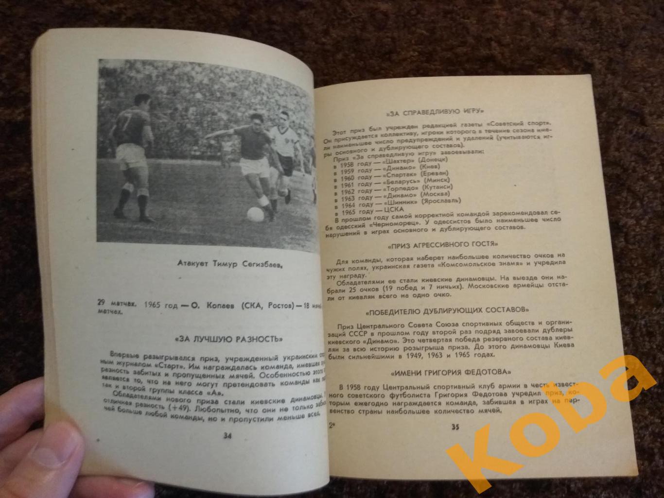 Футбол 1967 Алма-Ата Казахстан Календарь справочник 3