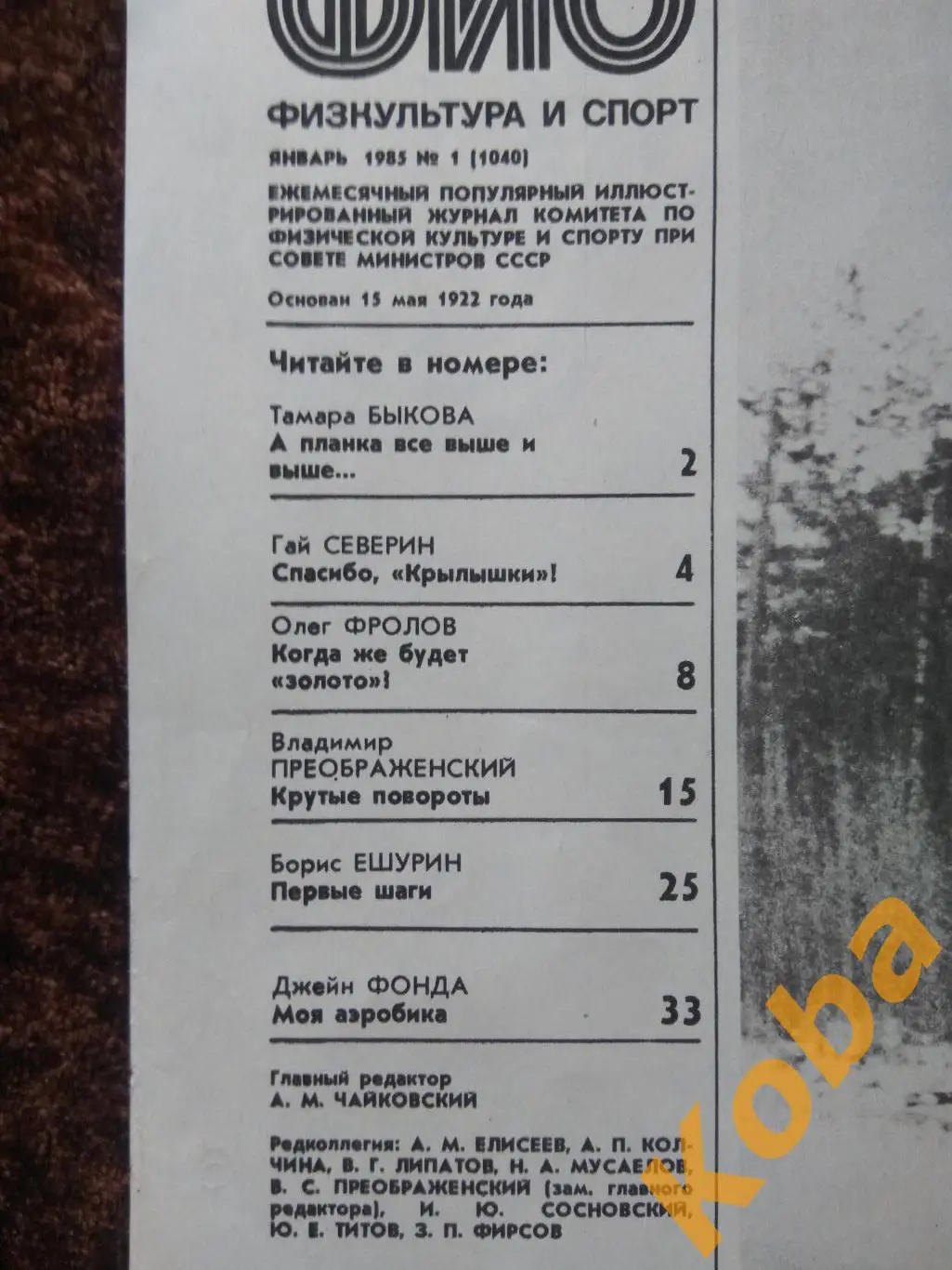 Физкультура и спорт 1985 №1 Хоккей Мышкин Динамо Москва Там Быкова прыжки Журнал 5