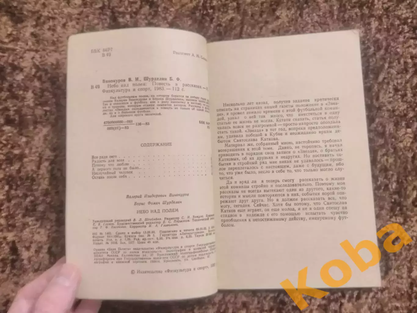 Небо над полем 1983 Винокуров Шурделин Футбол ФиС 2